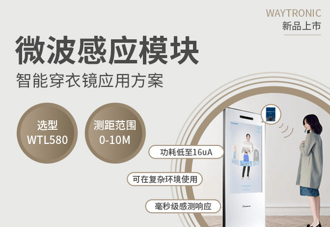 低功耗/高灵敏WTL580微波感应模块智能穿衣镜“衣”触即发,打造极致试衣体验