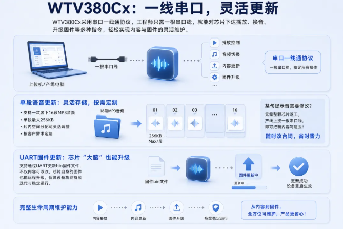 解析WTV380Cx 如何用一颗RISC-V音频芯片,同时搞定联网播放、11 国语言与量产后随 解析WTV380Cx 如何用一颗RISC-V音频芯片,同时搞定联网播放、11 国语言与量产后随