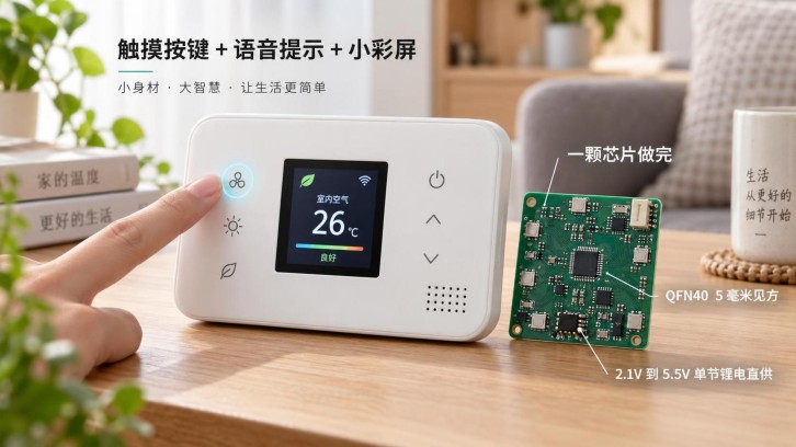 WT2003B小屏TFT选型方案：要触摸+语音提示集成芯片方案